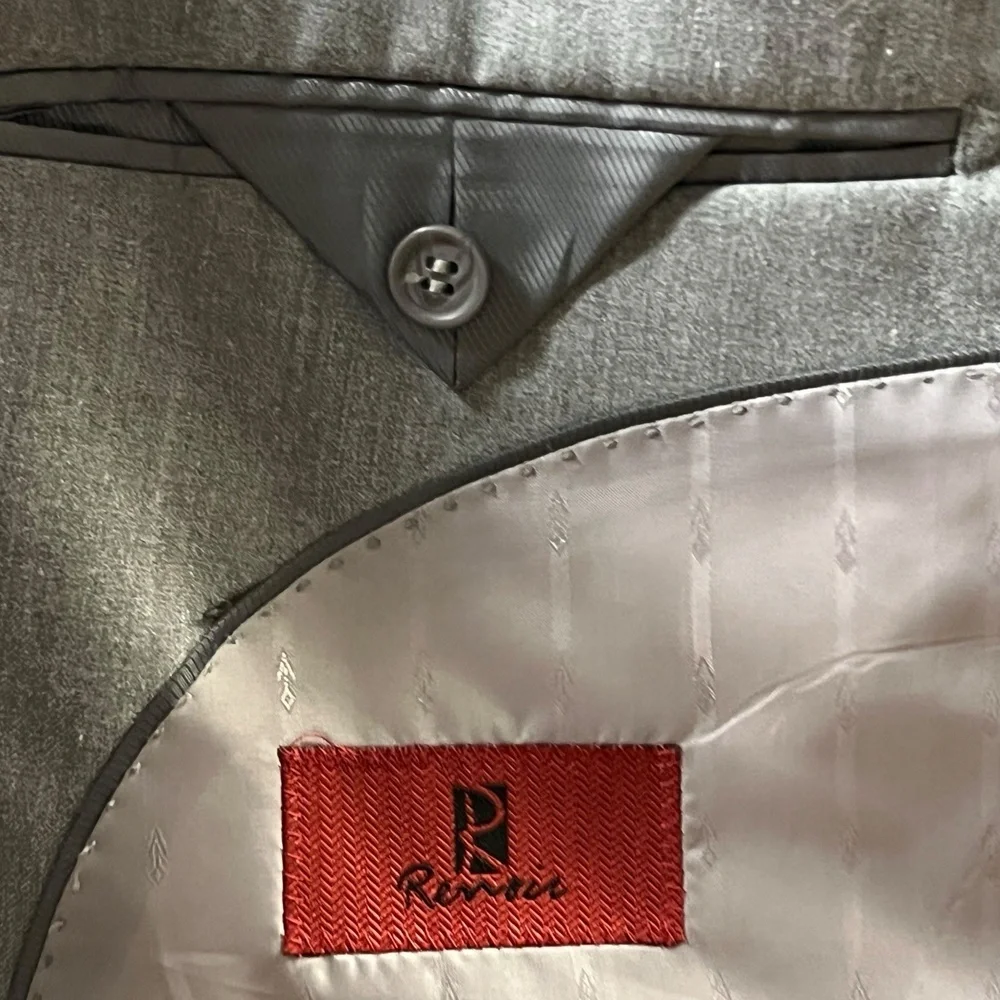 Renoir‎ Sport Coat R48/42 Grey Single Breasted Blazer Dual Vent Tailored Mens
